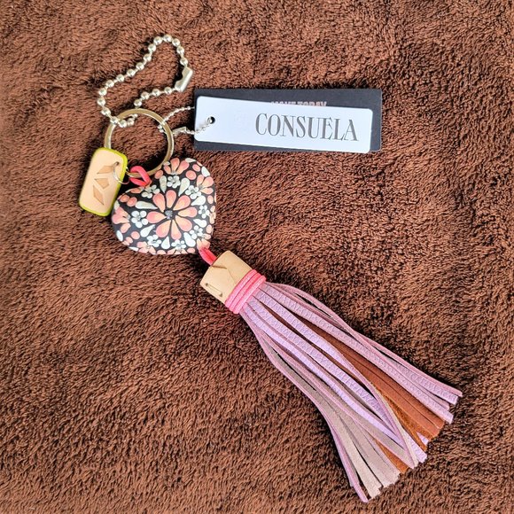 Consuela Accessories Nwt Consuela Ale Hand Painted Heart Tassel Bag